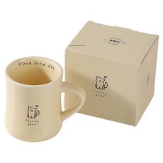 가와시마야 큐트 일러스트 세라믹 머그컵 380ml B-707, 1개, 캣