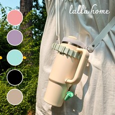 랄라홈 둘레조절 텀블러 스트랩 실리콘 어깨끈 크로스백, 1개, 민트