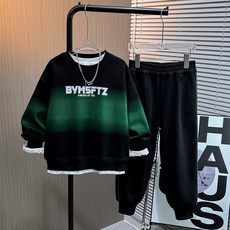 兒童春季休閒套裝2026新款中大童男孩春秋帥氣時髦寬鬆兩件套外穿