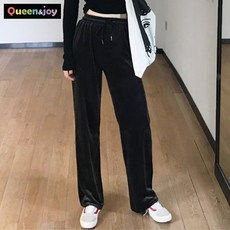 Queen & joy 絨布鬆緊綁帶長褲