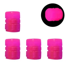 맞춤형 범용 발광 장식 타이어 밸브 캡 오토바이 및 자전거용 스템 깍지 커버, Purple Pink