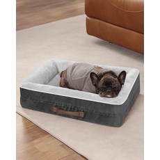 아마존평점4.5+ 미국출고 207739 Upvilla 정형외과 강아지 침대 4면 쿠션 계란 모양 폼 소파 방수 탈착식 커버 미끄럼 방지 베이스가 있는 반려동물 소파 XL, 회색