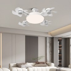 카토 2025 창의적인 E27 소켓 팬조명 거실 천장등 침실 식당용 LED 무드등 드론형 선풍기조명, 화이트