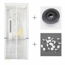 MOONH 출입구모기장 방문모기장 출입문모기장 문 스트라이프 모기장(100X210CM) (화이트), MOONH 출입구모기장 방문모기장 출입문모기장 문 스트