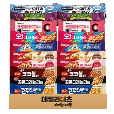 에너지바 10종류 2개씩 20개 (켈로그 콘푸로스트 크런치넛 레드베리)(포스트 콘푸라이트 코코볼 골든그래놀라)(닥터유호두 초에너지바 커클랜드그래놀라 NV트레일믹스), 1세트, 40g