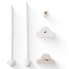 新款嬰兒雲朵床鈴支架 0-1歲新生兒床頭吊飾寶寶床鈴支架配件, 白色雲朵床鈴支架, 1個