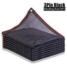 3핀 55% 차광 그늘막 그물망 자외선 야외 차양막 정원 식물 덮개 마당 발코니 천, 01 3Pin Black Net