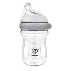 Haakaa Generation 3 유리 아기 젖병 6온스/160ml 1팩 (그레이) 192885