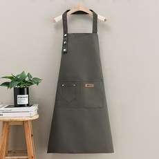 편안한 착용! 고급형 조절식 방수 오염방지 두꺼운 멜빵 앞치마, 1개, 연두색