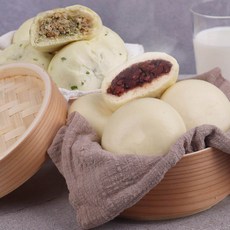 노랑 곱빼기 연구소 하나만 먹어도 배부른 김영덕 느린숙성 왕만두+왕찐빵, 6개, 500g