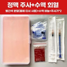 정맥주사 연습용 인공 혈관 피부 주사모형 혈관주사연습 iv 주사연습용 세트+주사기, 1개