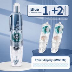 12 개/대 투명 도트 디스펜스 양면 테이프 교체 가능한 리필 핸드북 도트 편지지 학교 사무용품, Blue 2 fills