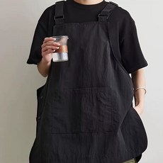 방수 카페 앞치마 빅사이즈 초경량, 타슬론 딥블랙, 1개