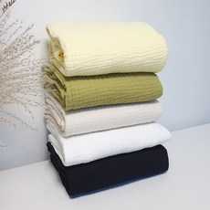 요루 삼중 (3중) 거즈 면 100% 천 무지 대폭 워싱 부드러운 원단, 1개, 블랙