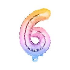 아트포유 그라데이션 은박 생일 파티 숫자 풍선 소형 40cm, 1개, 그라데이션 6