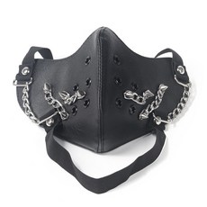 個性非主流朋剋柳釘騎行面罩 嘻哈搖滾蹦迪配飾動漫潮人口罩 冰感降溫親膚透氣UPF50高效防曬可水洗, 1個, 美錦058