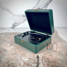 狄倫思 木質系CD播放器 藍芽 台灣實體店家 CD Player 唱片機 隨身聽, 寶石綠_皮箱式_SG1900, 寶石綠, SG1900