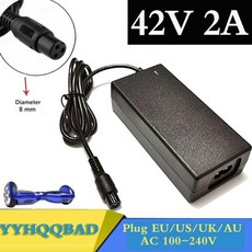 42V 2A 범용 배터리 충전기 전원 균형 자체 스쿠터 호버보드 100 장치 240VAC 공급 충전기용, EU plug, 1개