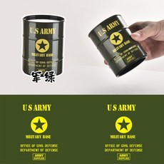 工業風骰盅【送骰子】創意油桶加厚雙層吹牛骰盅 餐酒館/舞廳生日派對/KTV酒店/招待所愛用款式, 軍綠, 1個