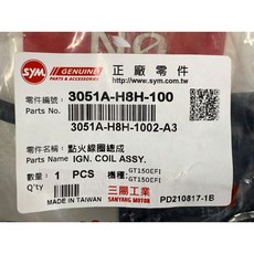 SYM 三陽 點火線圈總成 3051A-H8H-100, 1個