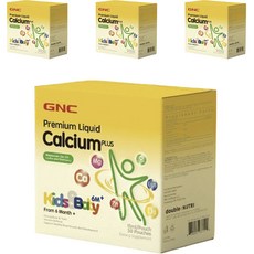 GNC 프리미엄 리퀴드 칼슘 플러스 키즈 파우치 30개입, 4개, 30회분