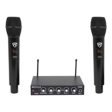 Rockville RKI60 듀얼 UHF 8 Chan 무선 마이크 노래방 인터페이스+마이크 믹서, W/O Bluetooth