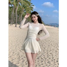 網紗防曬長袖泳衣