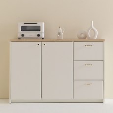 스칸디무드 쿠스토 1200 서랍 홈카페 주방수납장, 오크화이트