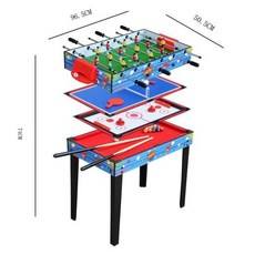 Shark家具 4合1 多功能遊戲桌 內含桌球、冰球、足球、撞球, 1個, M3608LN-四合一