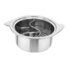 분리대가 있는 스테인리스 스틸 냄비 핫 버너 요리 중국 양면 수프 조리기구 식당 캠핑 가정용, 16cm without lid