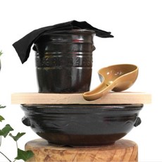 전통 콩나물 시루 옹기 수반 콩나물재배기 집에서 콩나물키우기 세트, 2호