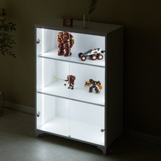 벨리카가구 이브릿 LED 장식장 800 전시 조명 디스플레이 진열장, 이브릿 800 소형 LED 장식장, 화이트, 화이트