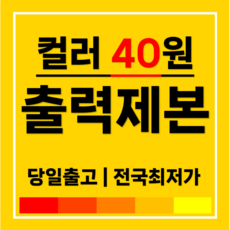 [컬러 출력] 제본 인쇄 복사 - 링제본 무선제본 중철제본 떡제본, 10