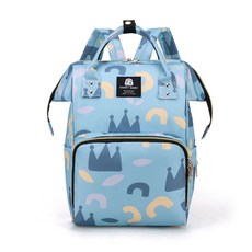 kp媽咪包高級感母嬰新款手提雙肩包便攜多功能大容量背包尼龍佈包包, 皇冠蘭, 皇冠蘭