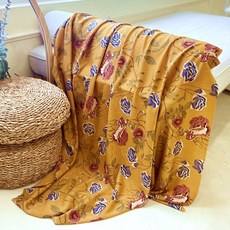 CRT 047 탐나요 새틴 플라워 패턴 패브릭 샤틴 꽃무늬 원단 세미 스웨이드 천, 1개, 머스터드