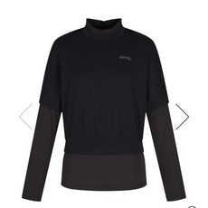 [백화점] 핑 여성 레이어드 반목 카라 긴팔니트티셔츠 121D3TR251_ BK_YS 317567