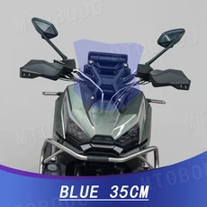 ZONTES 368G G 오토바이 부품 윈드쉴드 숏 윈드스크린 디플렉터 방풍 유리 투명 광택 세련된 쿨, 01 Blue 35cm