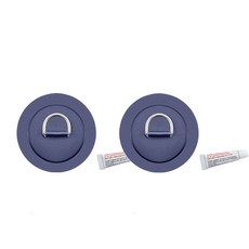 shangren 2x 4.3 "스테인리스 D-패드/패치는 PVC 보트 카약 카누 서핑 보드에 적합, 설명, 블루, 1개