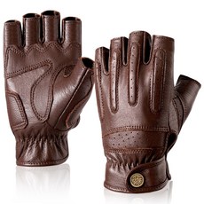 OMBRY 오토바이 장갑 봄 바이크 라이더 레이싱 가죽 스마트폰 터치 글러브5035, 반장갑, S