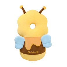 寶寶防摔護頭枕帽 嬰幼兒童學走路保護枕墊, （3D透氣）網眼天絲+自動減震【蜜蜂貝貝,送【人體工學橫固帶+捏捏叫】, 1個