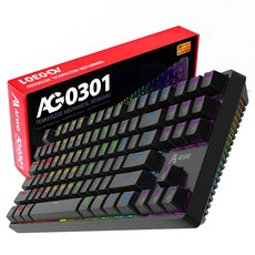 ATWO 有線 87鍵(TKL) 機械式電競鍵盤, 黑色, AG0301, 茶軸