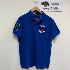 極度乾燥 Superdry Polo衫 短袖 電繡 有機棉 網眼 鈷藍, 1個