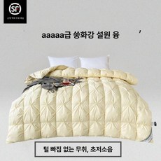 백거위털 겨울용 단일 이불 따뜻한 두꺼운 보온 침대용, C. 베이지