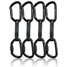 퓨전 클라이브 4팩 12cm 전술 군 구조 퀵드로우 세트에 증기 스트레이트 게이트 블랙증기 스크류 블랙 카라비너 포함