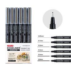 더이안 라인플러스 엣지라이너 드로잉펜 6종세트 캘리그라피 어반스케치 일러스트