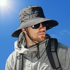 엘크로드 자외선차단 사파리 모자 남성 여성 버킷햇 등산 낚시, 블랙