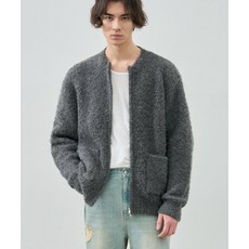 브랜드정품 드로우핏 DRAW FIT 루즈핏 울 부클 니트집업 가디건 D.GREY 280277