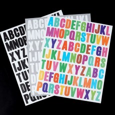 Oce 꾸미기 알파벳 이니셜 비닐 스티커 2.5cm 1장 블랙 생활방수 영문자 디피 부착 DIY 영자 성형 영어 문자, 화이트