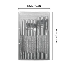 쿠쿠스토어 10개입 가죽 구멍 뚫는 세트 (1.5mm-7mm) 벨트 시계줄 공예 DIY 둥근 펀치, 01 0320