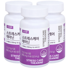 심신 마음 안정 스트레스 케어 테라피 테아닌, 3세트, 60정